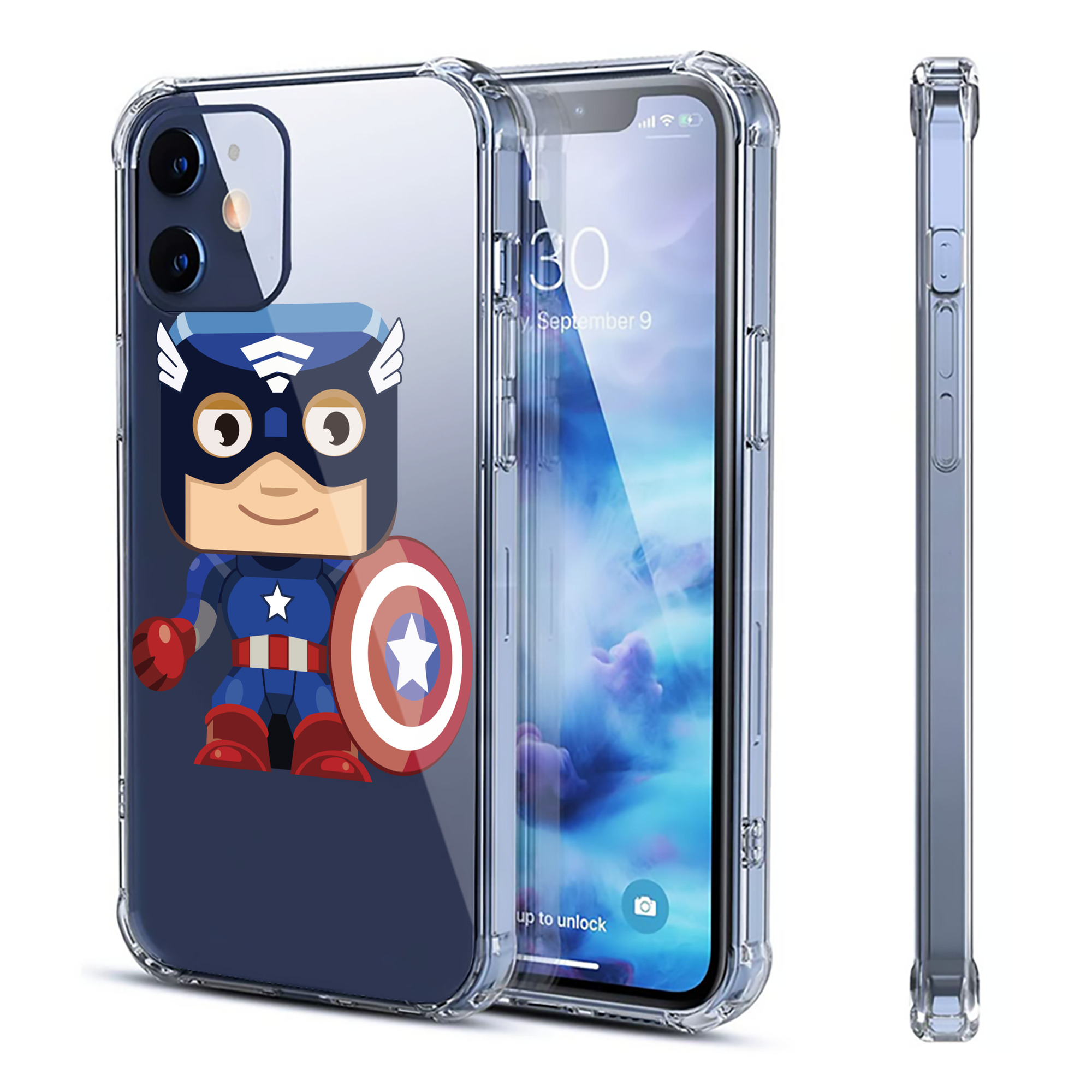 （画像用） アベンジャーズ The Avengers 【iPhone 12シリーズ対応】透明スマホケース（クリアソフトケース）
